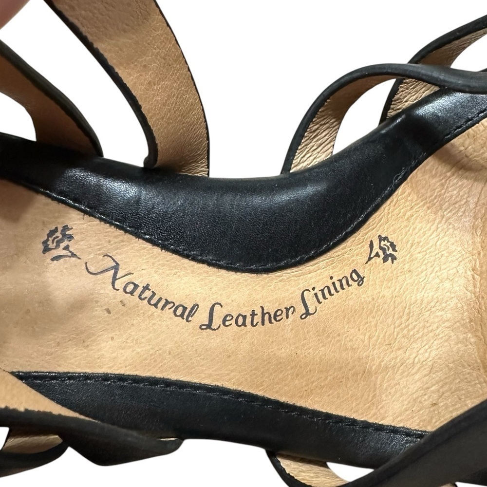 Sofft Black Espadrille Leather Wedge Strappy Sandals Size 8.5 Comfort Coastal - Picture 10 of 10